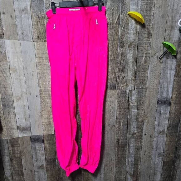 Vintage Pants - Hotdogger Vintage 80s Neon Pink Windbreaker Pants